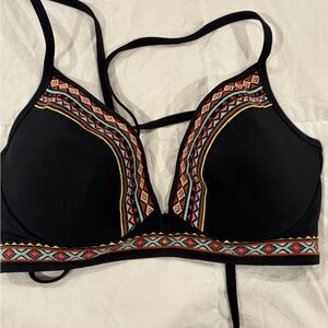 EUC Shade & Shore tribal print bikini top -sz 36 D